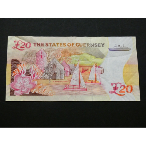 109 - GUERNSEY.  20 Pounds, sign. HAINES, GU64 (P-58c), serial number D097321, VF