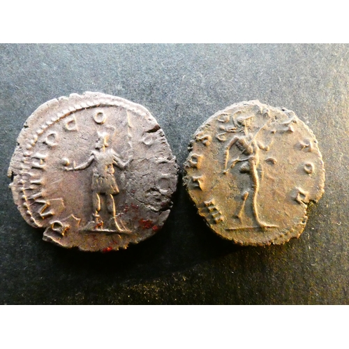 158 - ROMAN IMPERIAL.  Billon Antoninianus of Postumus (260-269CE), obverse; IMP C POSTVMVS P F AVG, radia... 