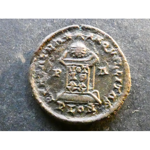 161 - ROMAN IMPERIAL.  Constantine II (337-340), billon reduced Centenionalis, obverse; CONSTANTINVS IVN N... 