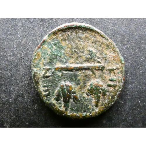 164 - ROMAN PROVINCIAL.  AE17, 2.27g of Philadelphia in Cilicia, 1st to 3rd century CE, obverse; ΦIΛAΔELΦE... 