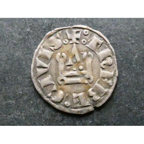 181 - FRANKISH GREECE (Crusaders).  Duchy of Athens, silver Denier Tournois, 0.82g, Thebes mint, of Guy II... 