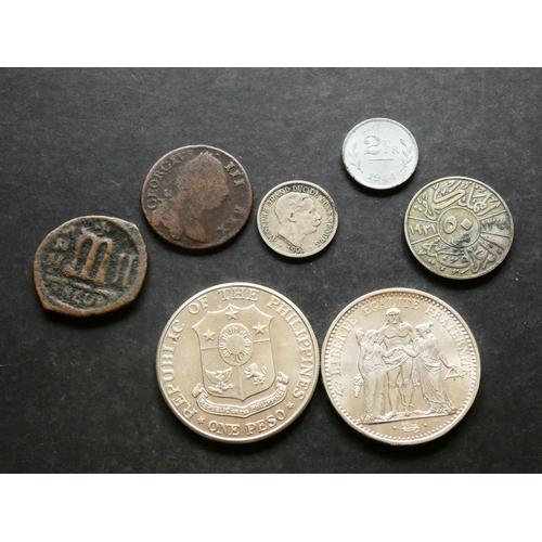 195 - COLLECTION.  World, including France, silver 10 Francs, 1965, together with Philippines 1 Peso, 1967... 