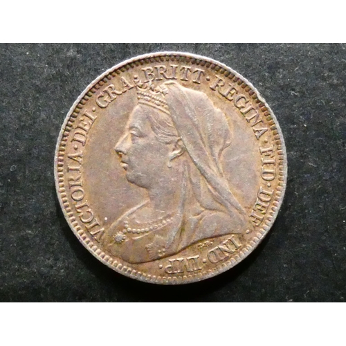 263 - UNITED KINGDOM.  Sixpence.  1900, S-3941, VF