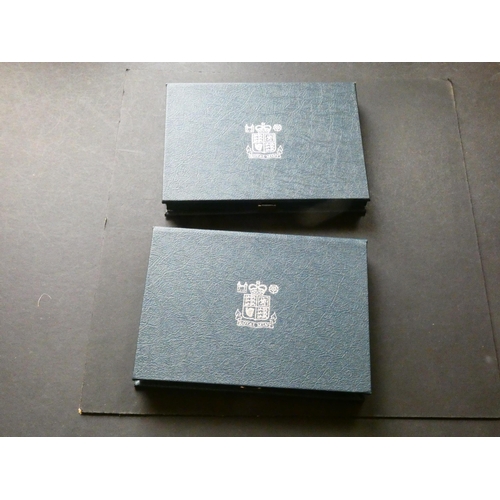 279 - UNITED KINGDOM.  Proof Sets.  1987 and 1988, each 1p to £1, standard issue blue cases.  (2)