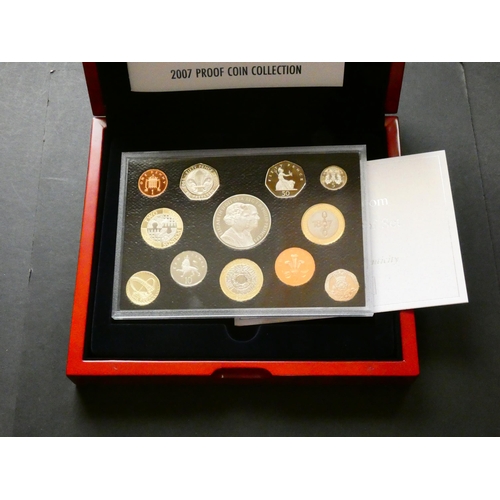 290 - UNITED KINGDOM.  Proof Set.  2007, 1p to £5, Elizabeth II & Prince Philip diamond wedding anniversar... 