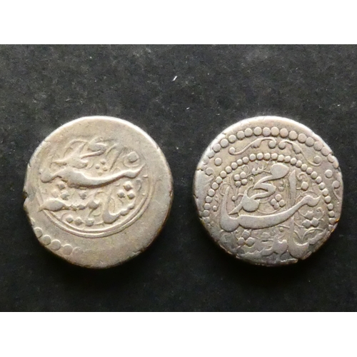 302 - IRAN.  Qajar Muhammad Shah, AH1250-1264 (1834-1848CE), silver 1 Kran, 5.26g, AH1255, Rasht mint, KM7... 