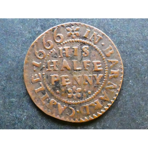 413 - TRADESMEN'S TOKENS, 17TH CENTURY.  Durham, Halfpenny, Barnard Castle, obverse; MATTHIAS SOWERBY, cro... 