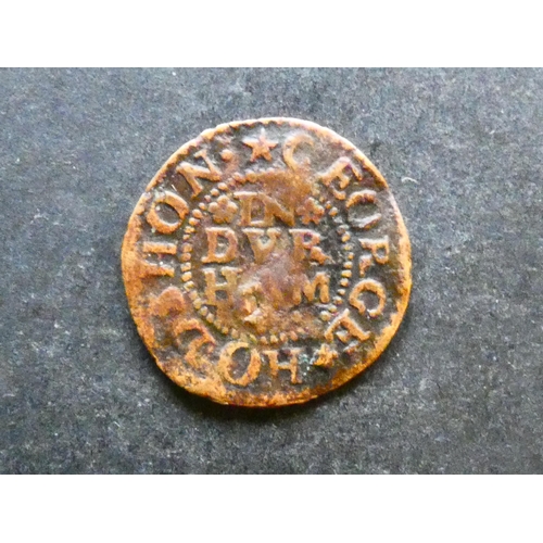 416 - TRADESMEN'S TOKENS, 17TH CENTURY.  Durham, Farthing, Durham, obverse; GEORGE HODSHON, IN DVRHAM, rev... 