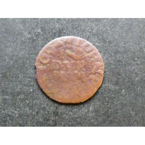 418 - TRADESMEN'S TOKENS, 17TH CENTURY.  Durham, Farthing, Durham, obverse; IOHN PEACOCK 1662, IN DVRHAM, ... 