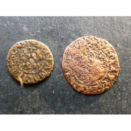 422 - TRADESMEN'S TOKENS, 17TH CENTURY.  Durham, Halfpenny, Barnard Castle, IOHN GOLIGHTLY, W-5, Poor, tog... 