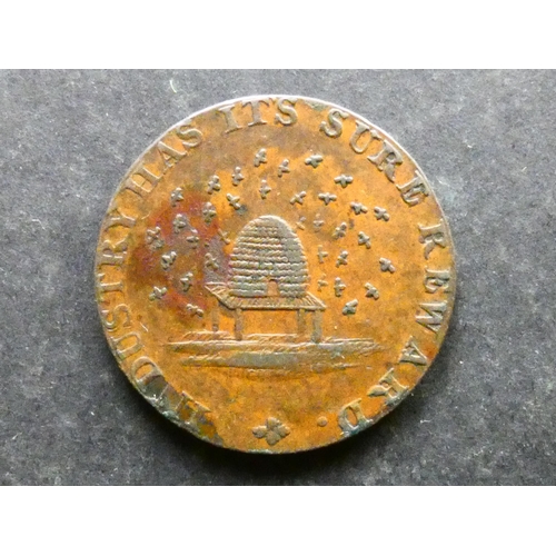 431 - TRADESMEN'S TOKENS, 18TH CENTURY.  Cambridgeshire, Halfpenny, Cambridge, 1795, obverse; INDUSTRY HAS... 