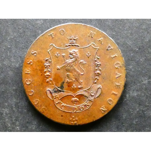 436 - TRADESMEN'S TOKENS, 18TH CENTURY.  Lancashire, Halfpenny, Manchester, 1793, obverse; MANCHESTER HALF... 