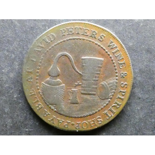 468 - TRADESMEN'S TOKENS, 18TH CENTURY.  Scotland, Perthshire, Halfpenny, Perth, 1797, obverse; PAYABLE AT... 