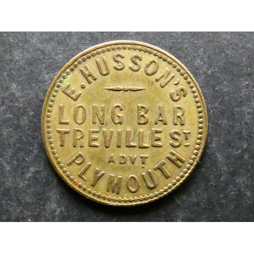 482 - INN & REFRESHMENT TOKEN.  Devon, Plymouth, obverse; PLYMOUTH LEANDER SWIMMING CLUB EST. 1886, revers... 