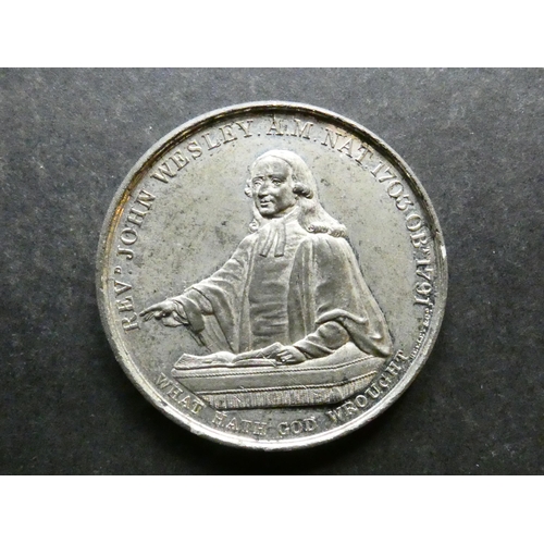 510 - MEDALLIONS, NATIONAL & LOCAL.  1838, 95th Conference of Wesleyan Methodists, obverse; REVD. JOHN WES... 