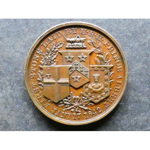 515 - MEDALLIONS, NATIONAL & LOCAL.  1844, the new Royal Exchange, obverse; ROYAL EXCHANGE OPENED BY H:M: ... 