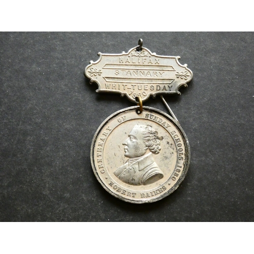 523 - MEDALLIONS, NATIONAL & LOCAL.  1880, Sunday Schools centenary, obverse; CENTENARY OF SUNDAY SCHOOLS ... 