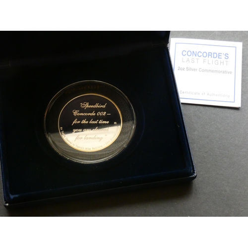 546 - MEDALLIONS, NATIONAL & LOCAL.  2003, final flight of Concorde, obverse; 1969 CONCORDE 2003  - 24 OCT... 