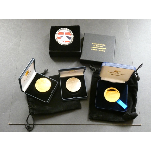 548 - MEDALLIONS, NATIONAL & LOCAL.  2003, final flight of Concorde, various, including CONCORDE G-BOAC MA... 