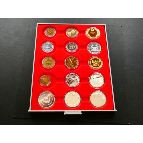 552 - MEDALLIONS, NATIONAL & LOCAL.  Small collection of Concorde-themed tokens & medallions, in a Lindner... 