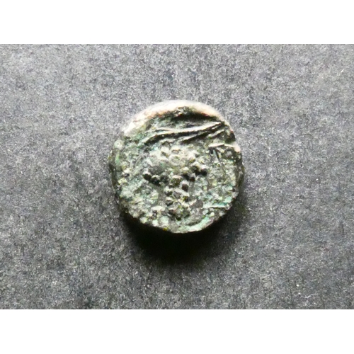 18 - GREEK.  Thrace, AE10, 1.28g, of Maroneia, circa BCE, obverse; forepart of horse left, reverse; M - A... 