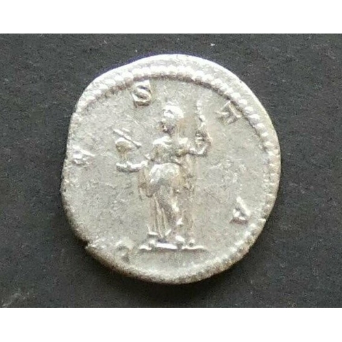 27 - ROMAN EMPIRE.  Julia Domna, wife of Septimius Severus (193-211 CE), Silver Denarius, 2.7g, obverse; ... 