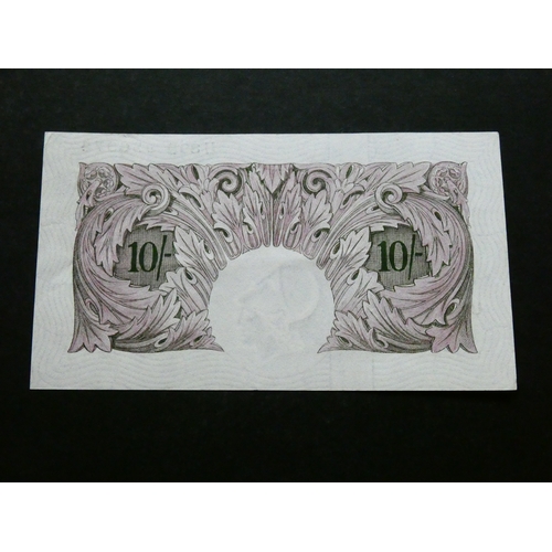 1 - GREAT BRITAIN, BANK OF ENGLAND.  10 Shillings, sign. PEPPIATT, Duggleby-B251 (BE24c), serial number ... 