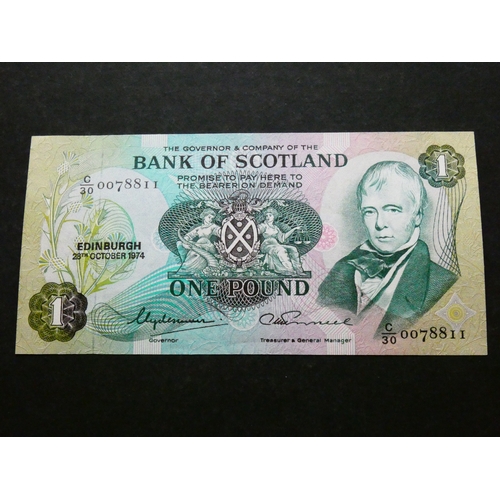 4 - GREAT BRITAIN. Scotland, Bank of Scotland. 1 Pound, 28th October 1974, sign. Clydesmuir & A.M. Russe... 