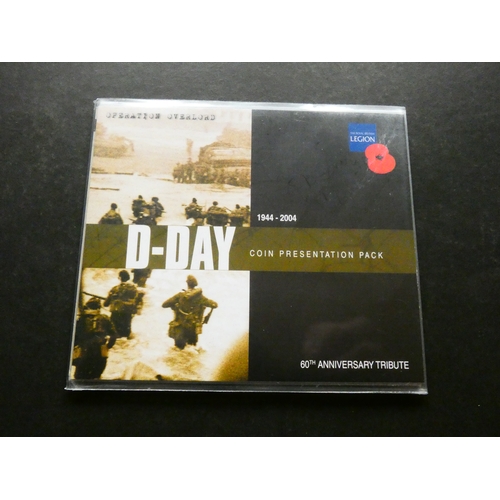 54 - GUERNSEY.  5 Pounds, 2004, sixtieth anniversary of D-Day, BUNC in Royal Mint Presentation pack.