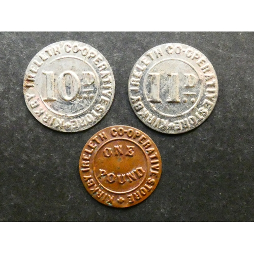 88 - CO-OP TOKENS.  Lancashire, Kirkby Ireleth, 10 Pence, ND, circa 1862, obverse; KIRKBY IRELETH CO-OPER... 