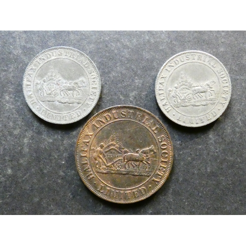 90 - CO-OP TOKENS.  Yorkshire, Halifax, £5, ND, circa 1887, obverse; HALIFAX INDUSTRIAL SOCIETY LIMITED, ... 