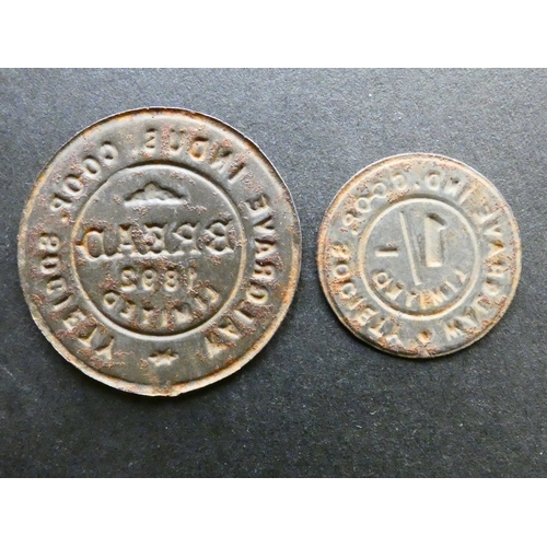 89 - CO-OP TOKENS.  Northamptonshire, Walgrave, obverse; WALGRAVE IND. CO-OP. SOCIETY LIMITED, 1/-, 22mm,... 