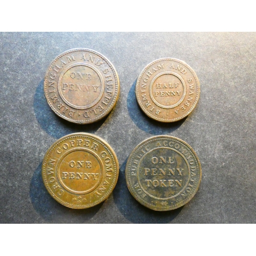 82 - TRADESMEN’S TOKEN, 19TH CENTURY.  Warwickshire, 3x Penny tokens; CROWN COPPER COMPANY 1811, UNION CO... 