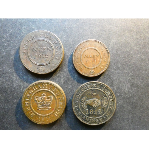 82 - TRADESMEN’S TOKEN, 19TH CENTURY.  Warwickshire, 3x Penny tokens; CROWN COPPER COMPANY 1811, UNION CO... 