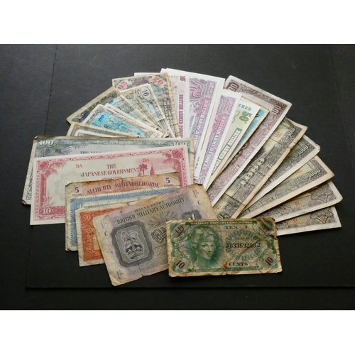 1 - COLLECTION.  MILITARY, WWII period and later, including Austria x4, Burma (Japanese Invasion Money) ... 