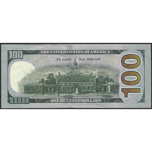 15 - UNITED STATES OF AMERICA. 100 Dollars, Federal Reserve Note, series 2013, signatures; Jacob J. Lew a... 