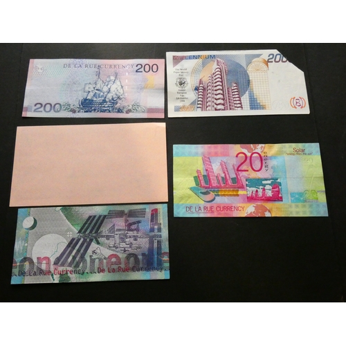 49 - PRINTERS’ TEST NOTES.  ATM Test notes, De La Rue & Co.; 1 Housenote, 1999, Isaac Newton / internatio... 