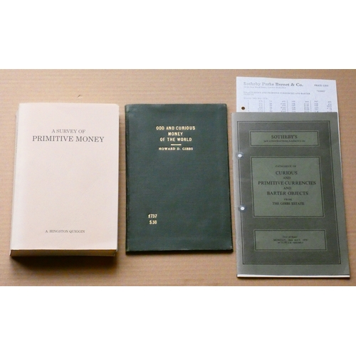 82 - BOOKS  A. Hingston Quiggin, A SURVEY OF PRIMITIVE MONEY, First Impressions, 1992, reprint of the 194... 