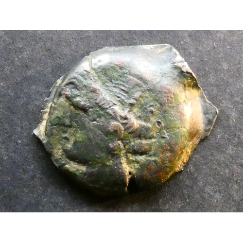 117 - CARTHAGE.  AE23, 8.54g, circa 241BCE, obverse; head of Tanit left, wreathed with corn, reverse; plou... 