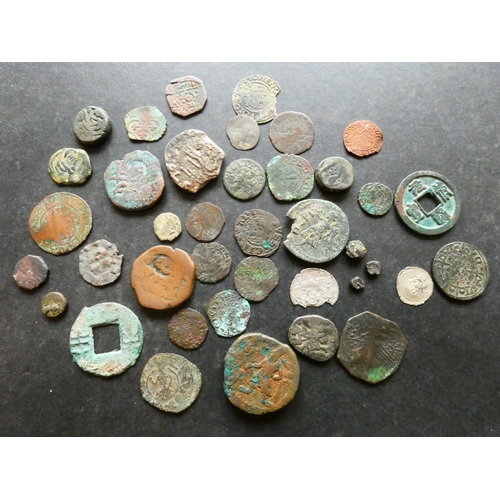 135 - WORLD.  Collection of coins & a few jetons, ancient to circa 17th Century, including Scythian Kingdo... 