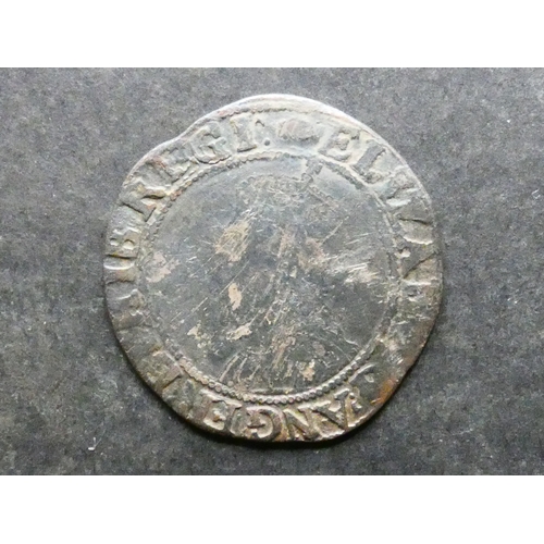 169 - ENGLAND.  Elizabeth I (1558-1603), silver Shilling, 6th coinage, mintmark tun (1592-95), S-2577, NF/... 