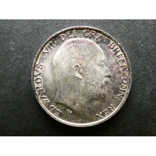 202 - UNITED KINGDOM.  Shilling.  1908, S-3982, EF+, light marks and toning.