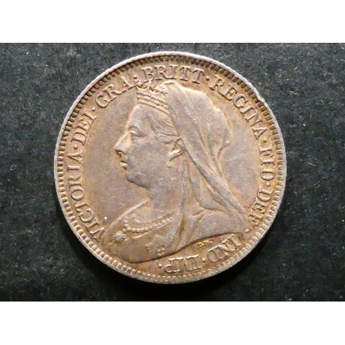 209 - UNITED KINGDOM.  Sixpence.  1900, S-3941, VF