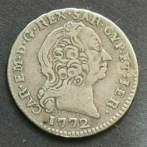 265 - ITALIAN STATES. Sardinia (Kingdom). Carlo Emmanuele III (1730-1773), Silver 1 Reale, 1772, KM57, F