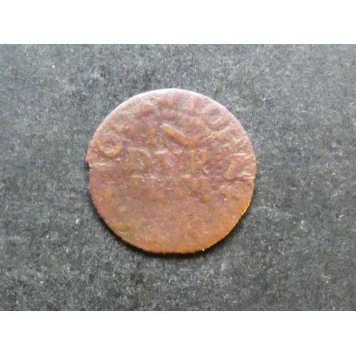 337 - TRADESMEN’S TOKENS, 17TH CENTURY.  Durham, Farthing, Durham, obverse; IOHN PEACOCK 1662, IN DVRHAM, ... 