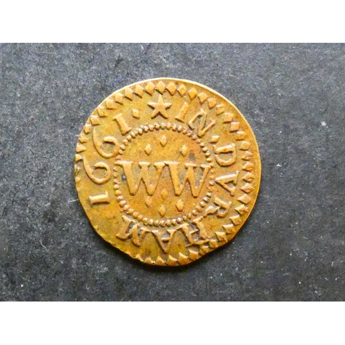 339 - TRADESMEN’S TOKENS, 17TH CENTURY.  Durham, Farthing, Durham, obverse; WILLIAM WILKINSON, three fleur... 