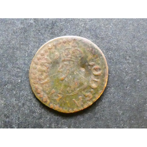 340 - TRADESMEN’S TOKENS, 17TH CENTURY.  Durham, Farthing, Stockton, obverse; IOHN WELLS 1666, IN STOCKTON... 