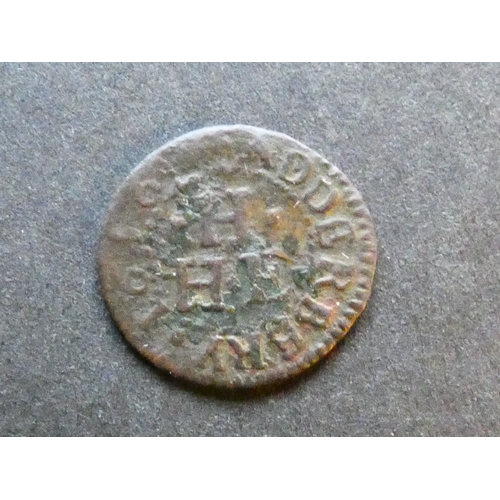 344 - TRADESMEN’S TOKENS, 17TH CENTURY.  Oxfordshire, Adderbury, Farthing, obverse; HENRY HVNT IN, a crown... 