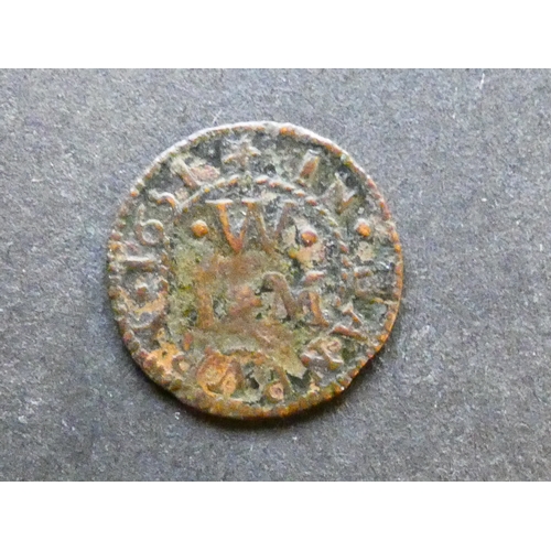 350 - TRADESMEN’S TOKENS, 17TH CENTURY.  Oxfordshire, Banbury, Farthing, obverse; IAMES WAGSTAFE, a fleur-... 