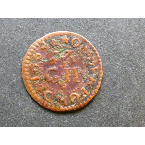 356 - TRADESMEN’S TOKENS, 17TH CENTURY.  Oxfordshire, Burford, Farthing, obverse; CHARLES YATE, three gate... 